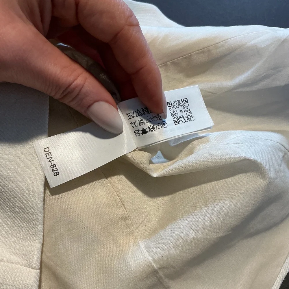 ZARA Linen Ivory Front Button Vest Size XL NWT - Picture 10 of 11
